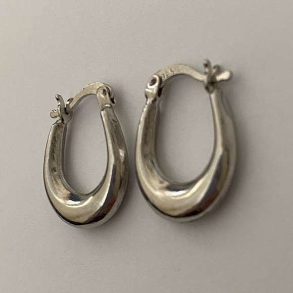 Hoop earrings 925 silver trending oval - Picture 4 of 4